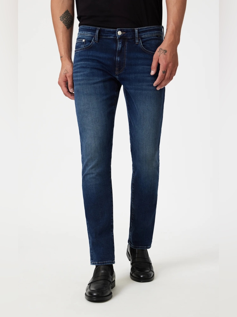 Mavi Marcus Slim Straight Leg Jeans Mens 34x34 Dark Wash Indigo Denim Pants